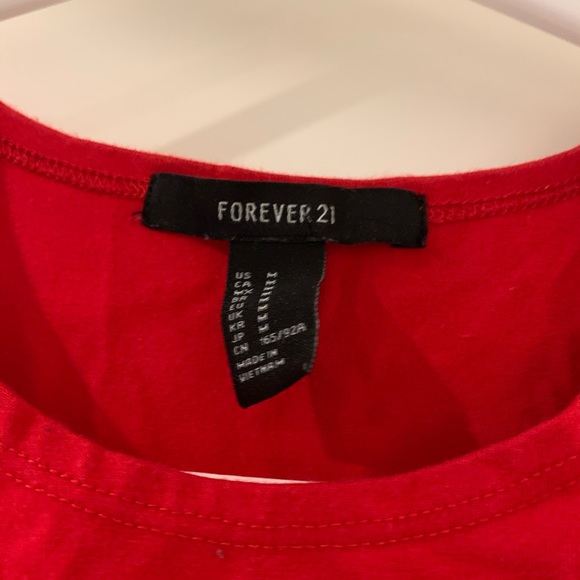 Red Halter Crop Top Tank - Forever 21 - Picture 2 of 2
